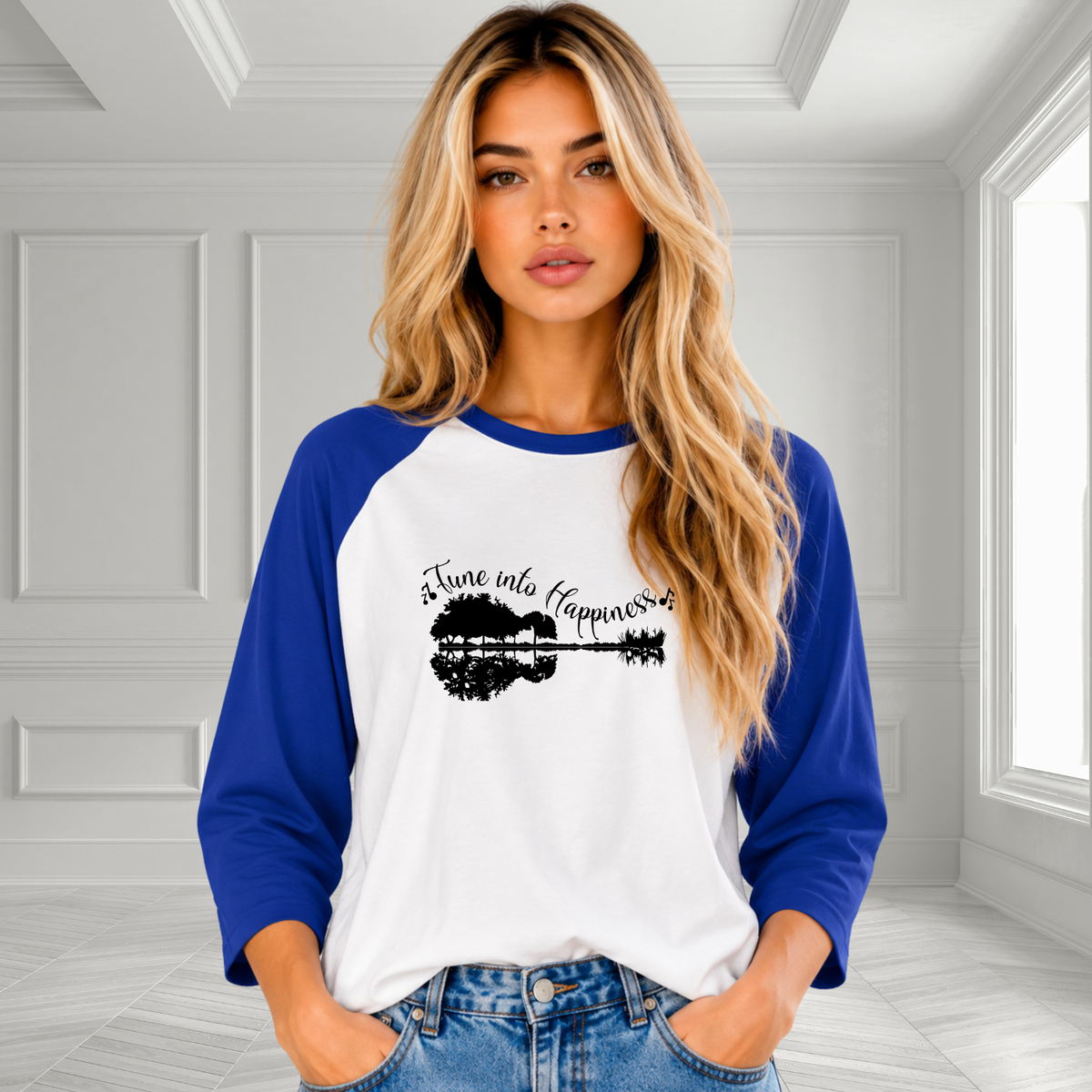 Tune Into Happiness Baseball Tee