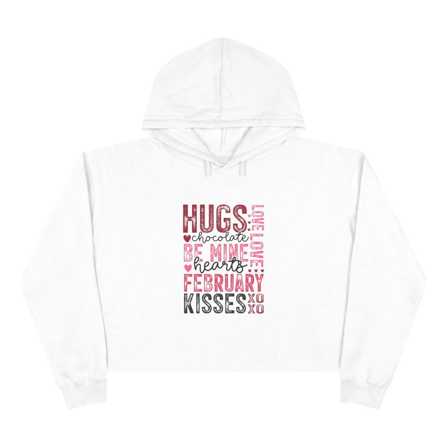 Valentine Typography Crop Hoodie