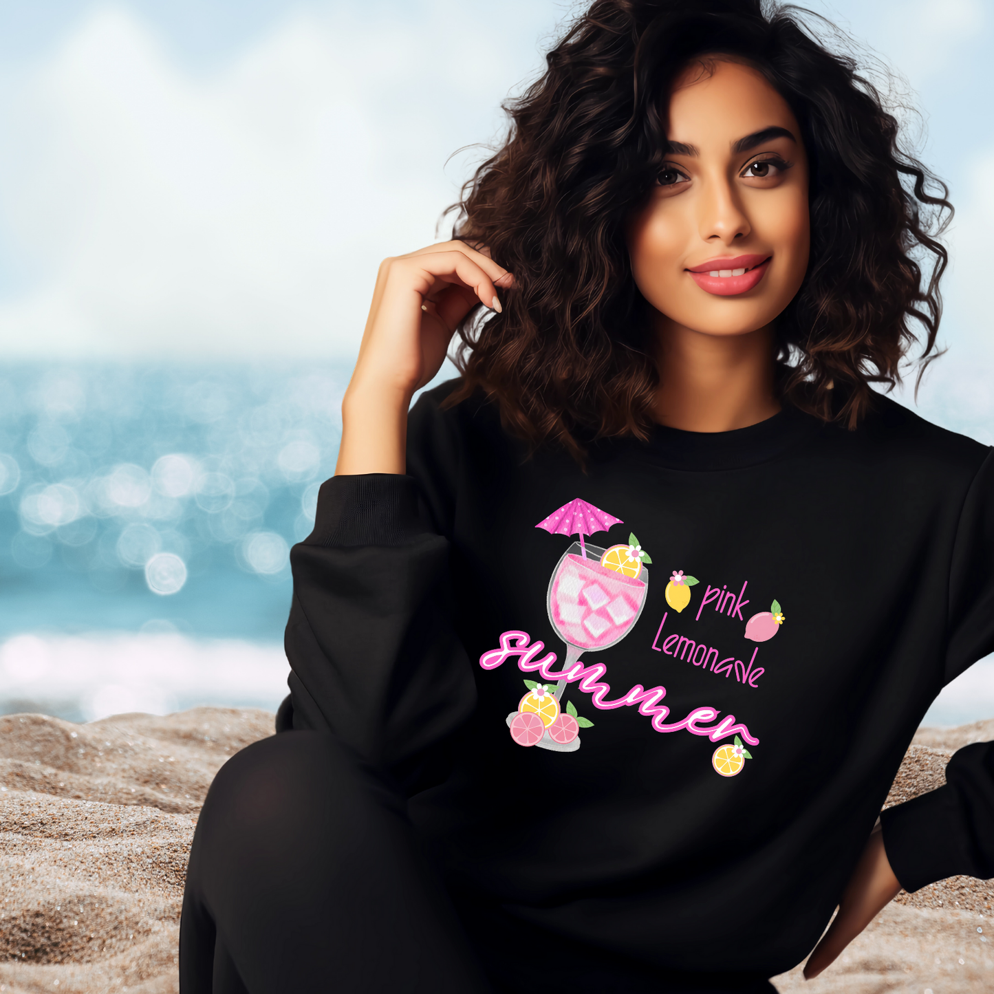 Pink Lemonade Summer Crewneck Sweatshirt