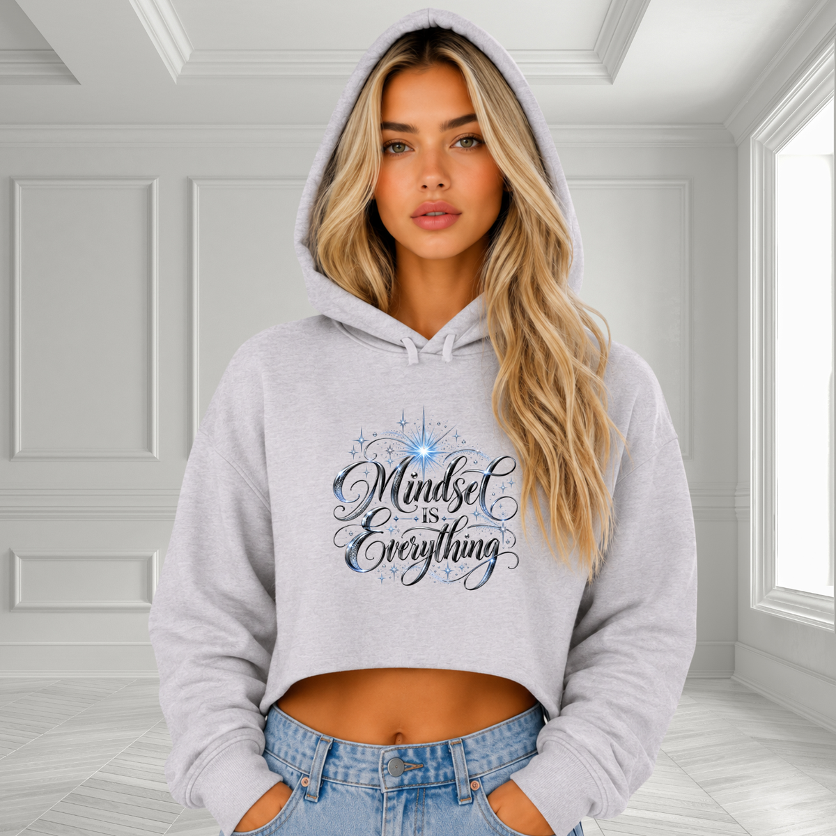 Mindset Is Everything Crop Hoodie