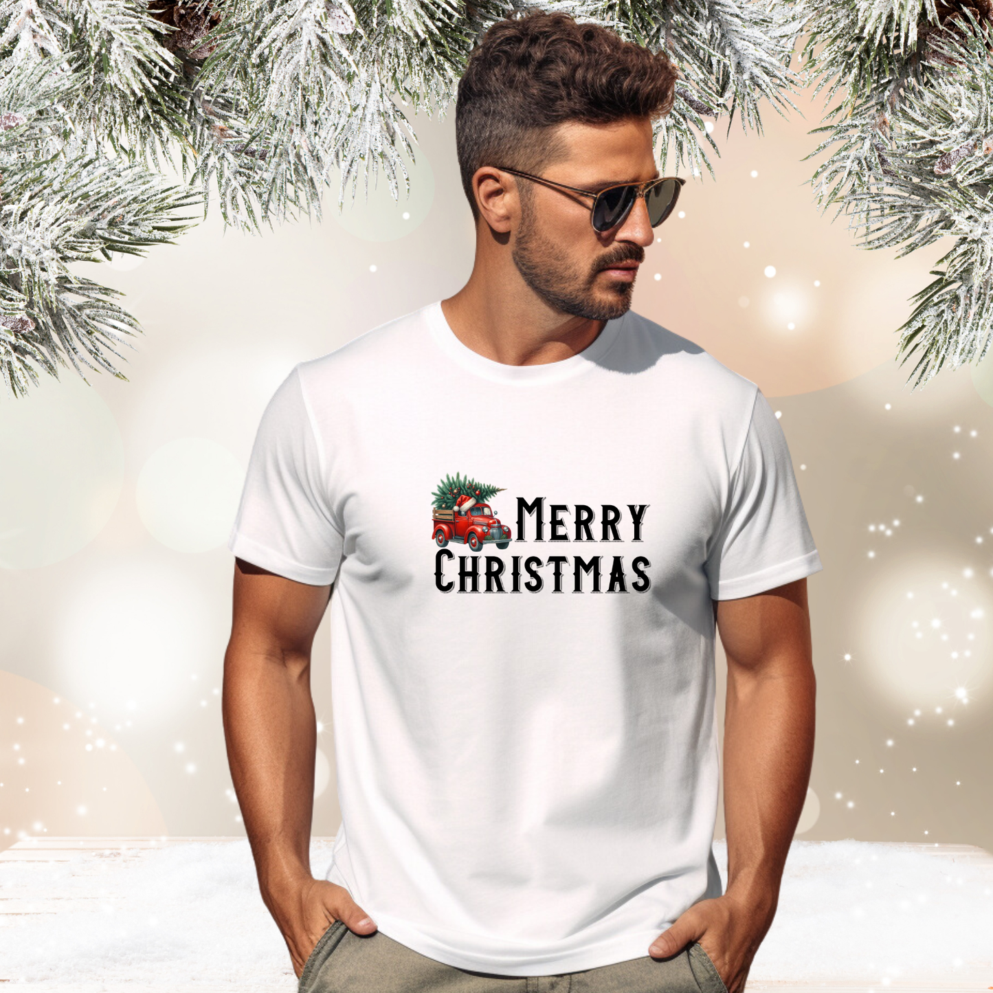 Merry Christmas Vintage Truck T-Shirt