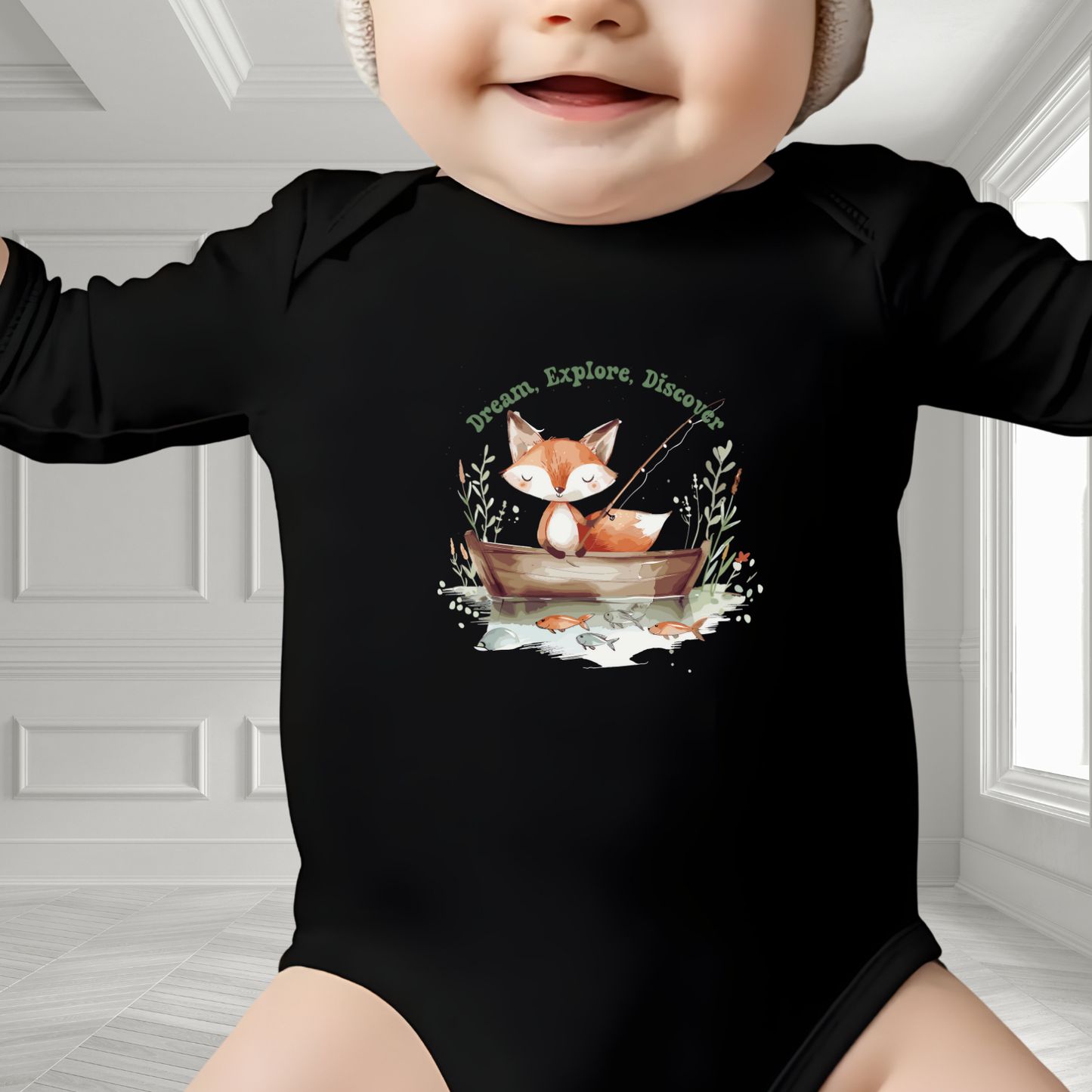 Dream, Explore, Discover Infant Long Sleeve Onesie
