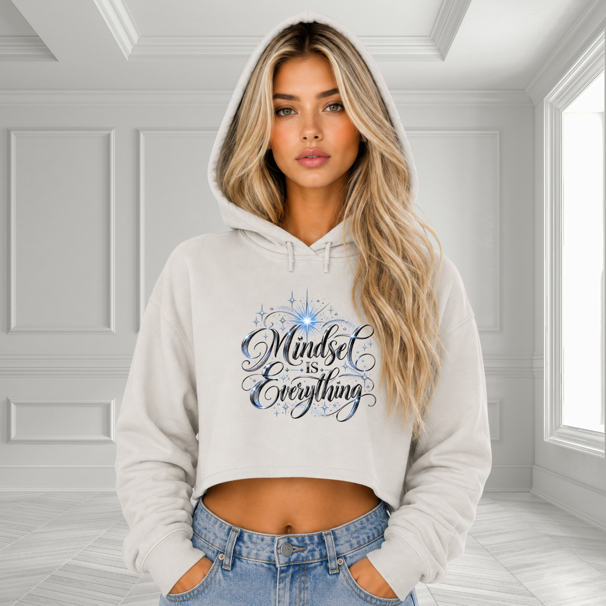 Mindset Is Everything Crop Hoodie