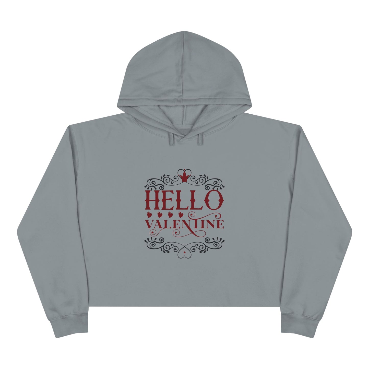 Hello Valentine Crop Hoodie