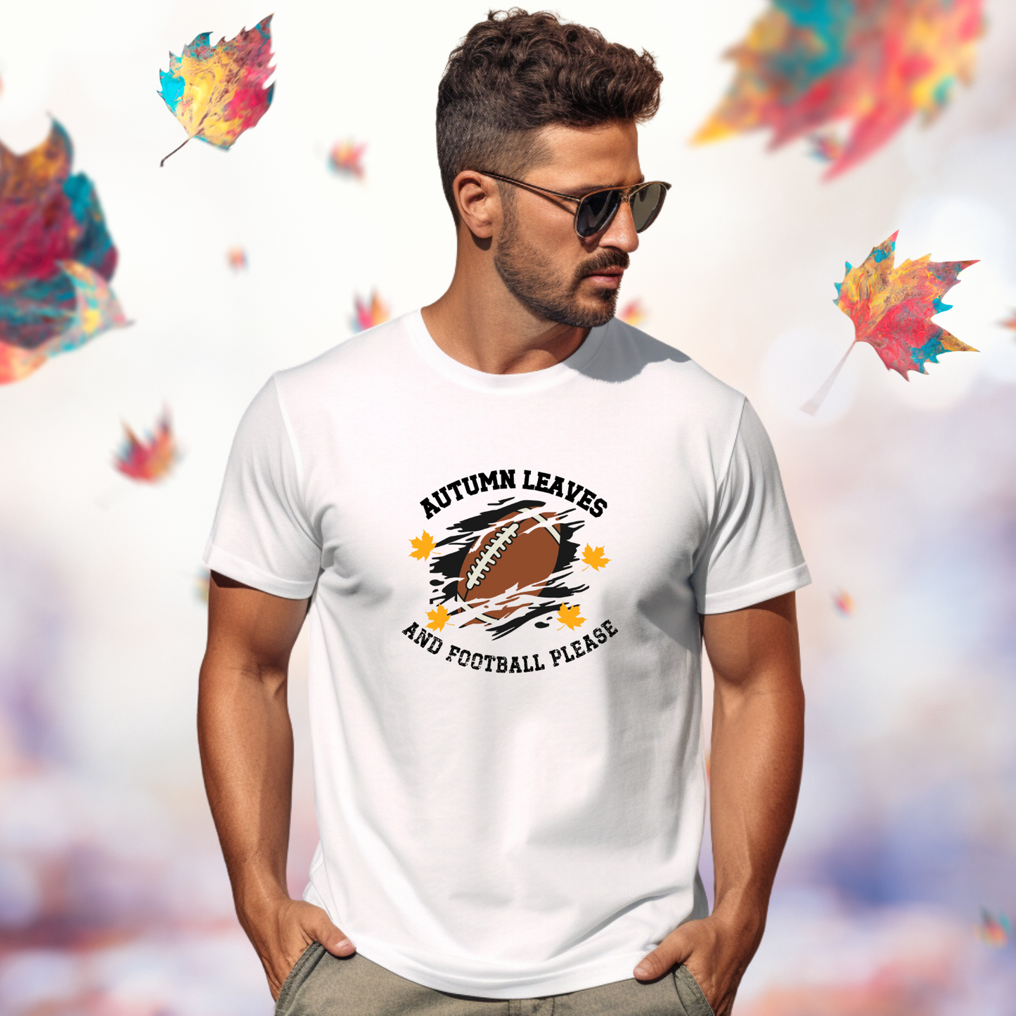 Autumn Leaves And Football Please T-Shirt