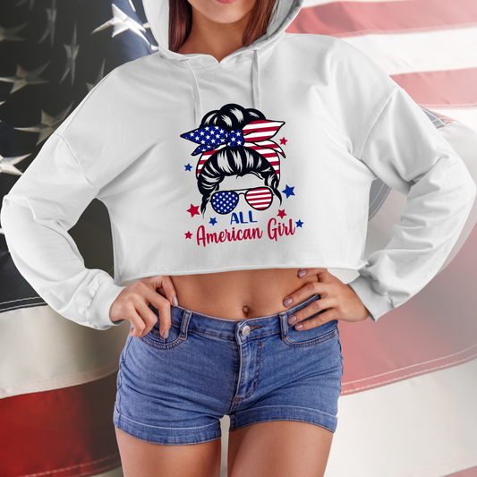 All American Girl Crop Hoodie