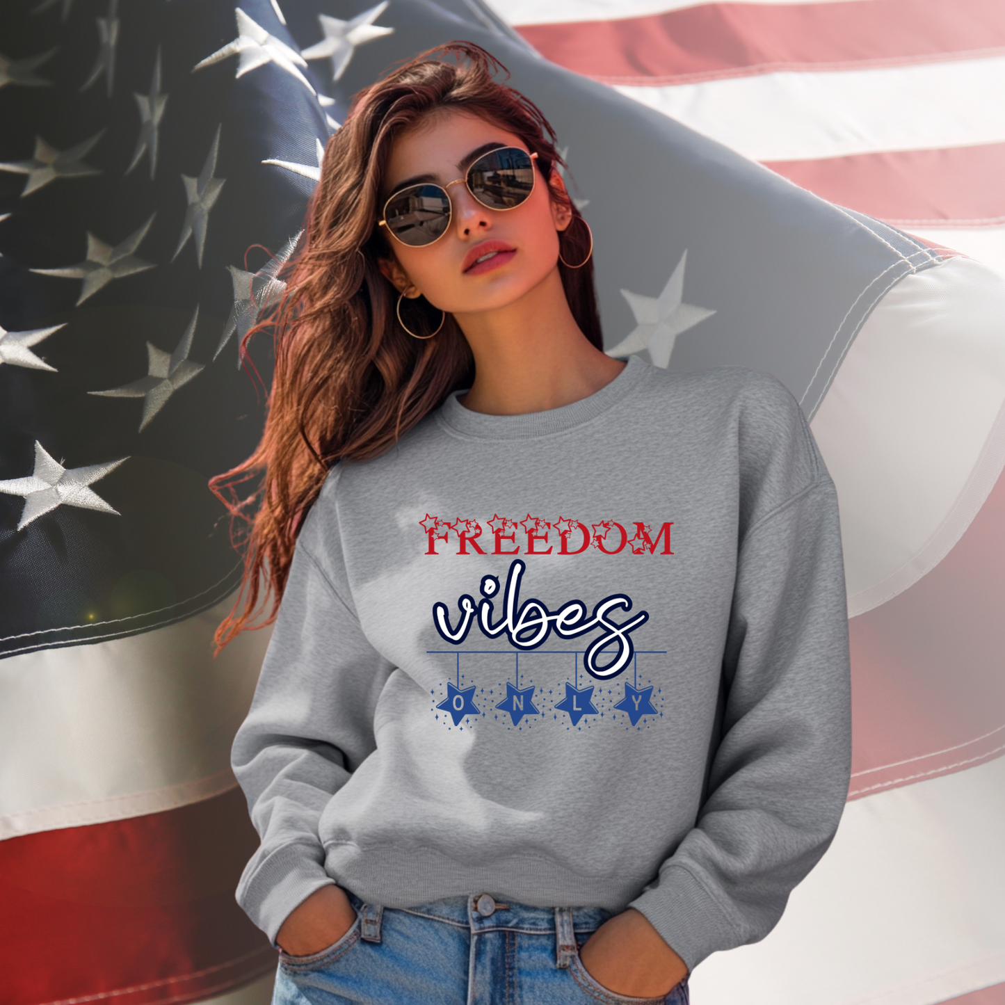 Freedom Vibes Only Crewneck Sweatshirt