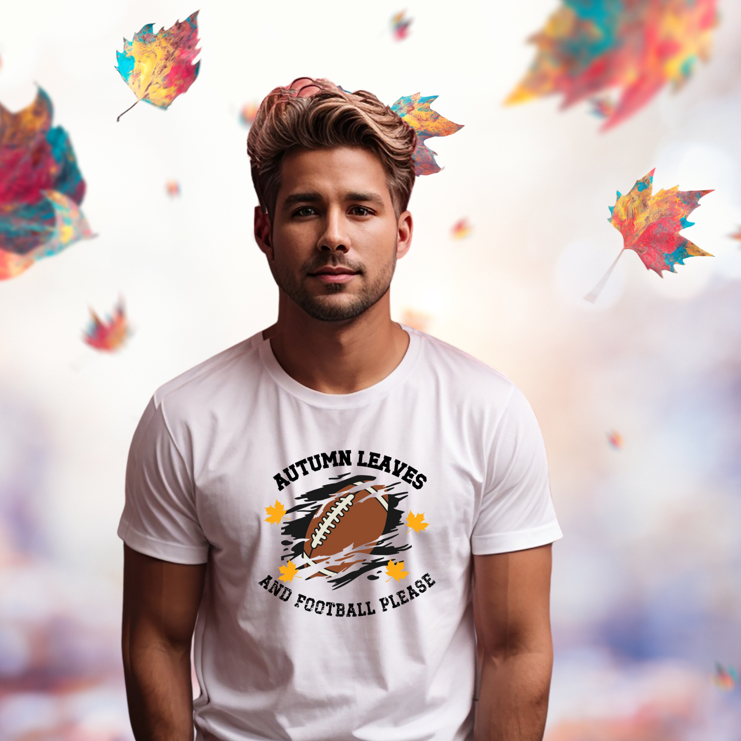 Autumn Leaves And Football Please T-Shirt