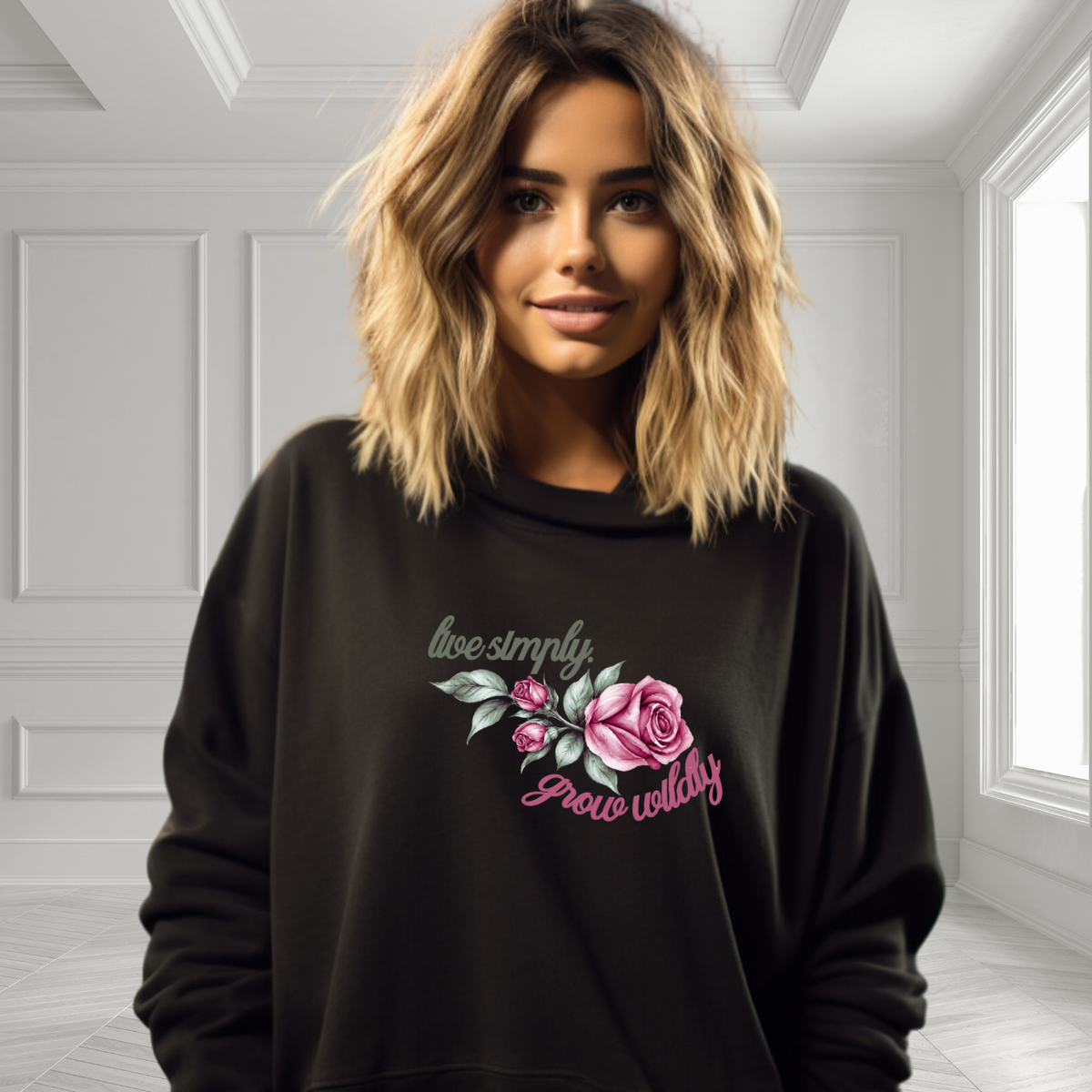 Live Simply, Grow Wildly Crewneck Sweatshirt
