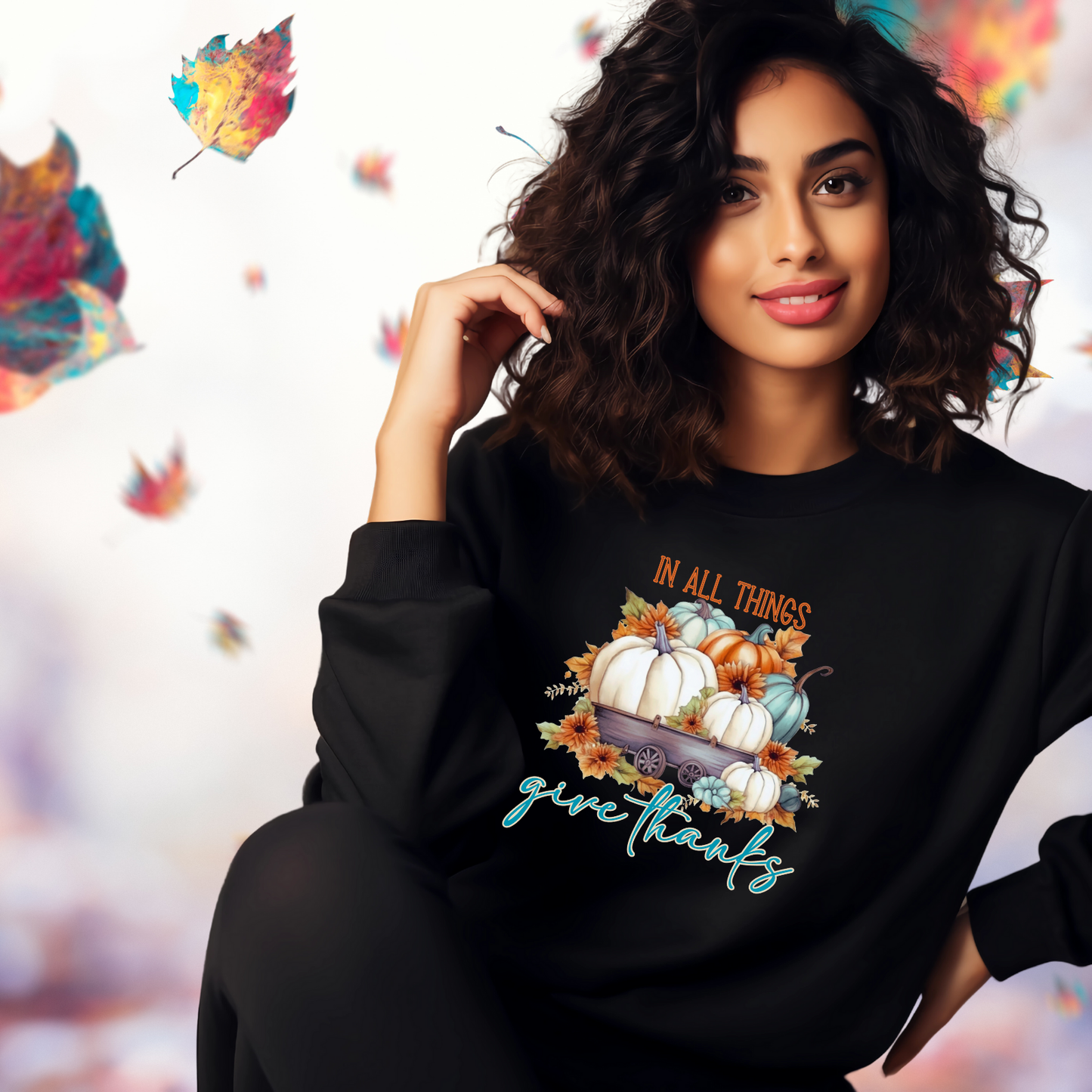 In All Things Give Thanks Crewneck Sweatshirt