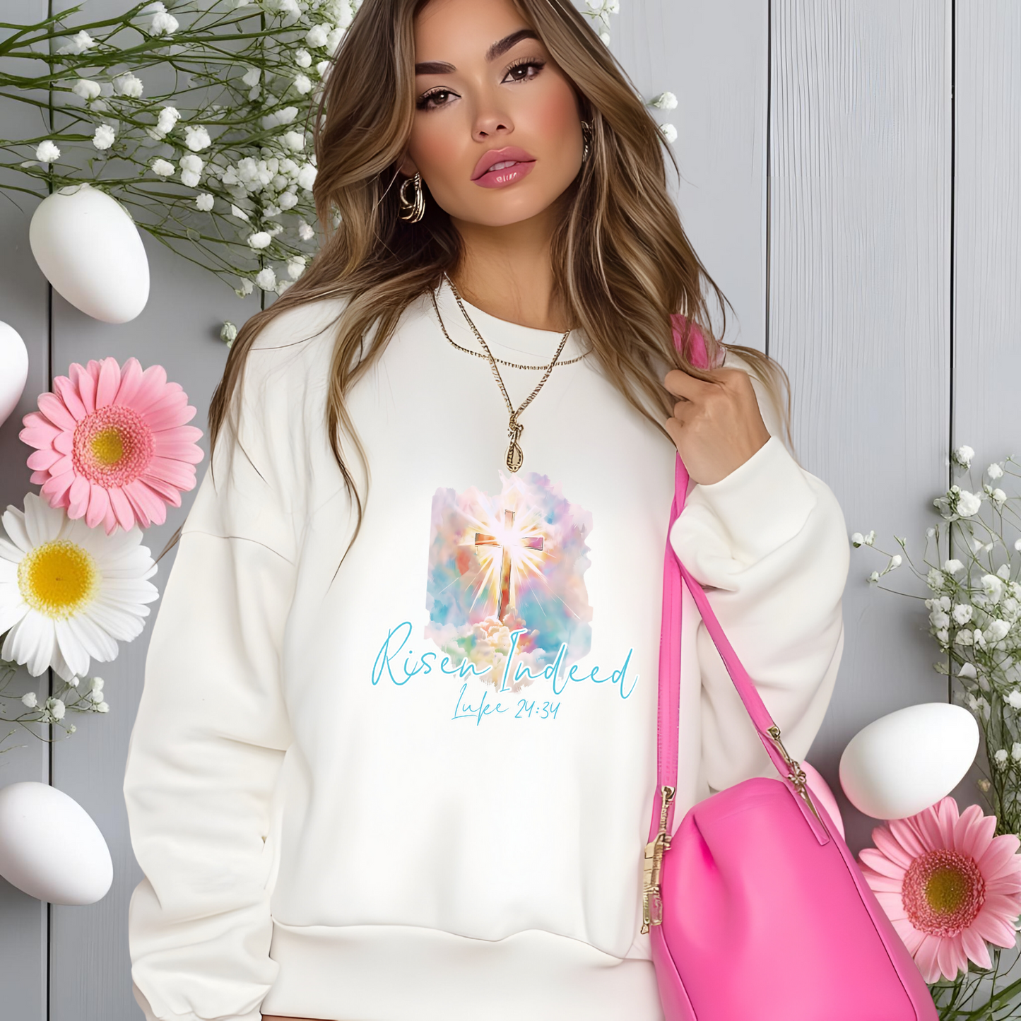 Risen Indeed Luke 24:34 Crewneck Sweatshirt
