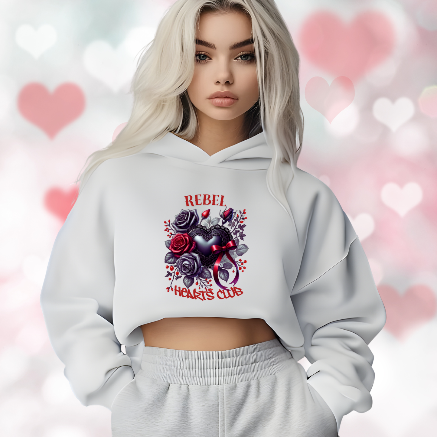 Rebel Hearts Club Crop Hoodie