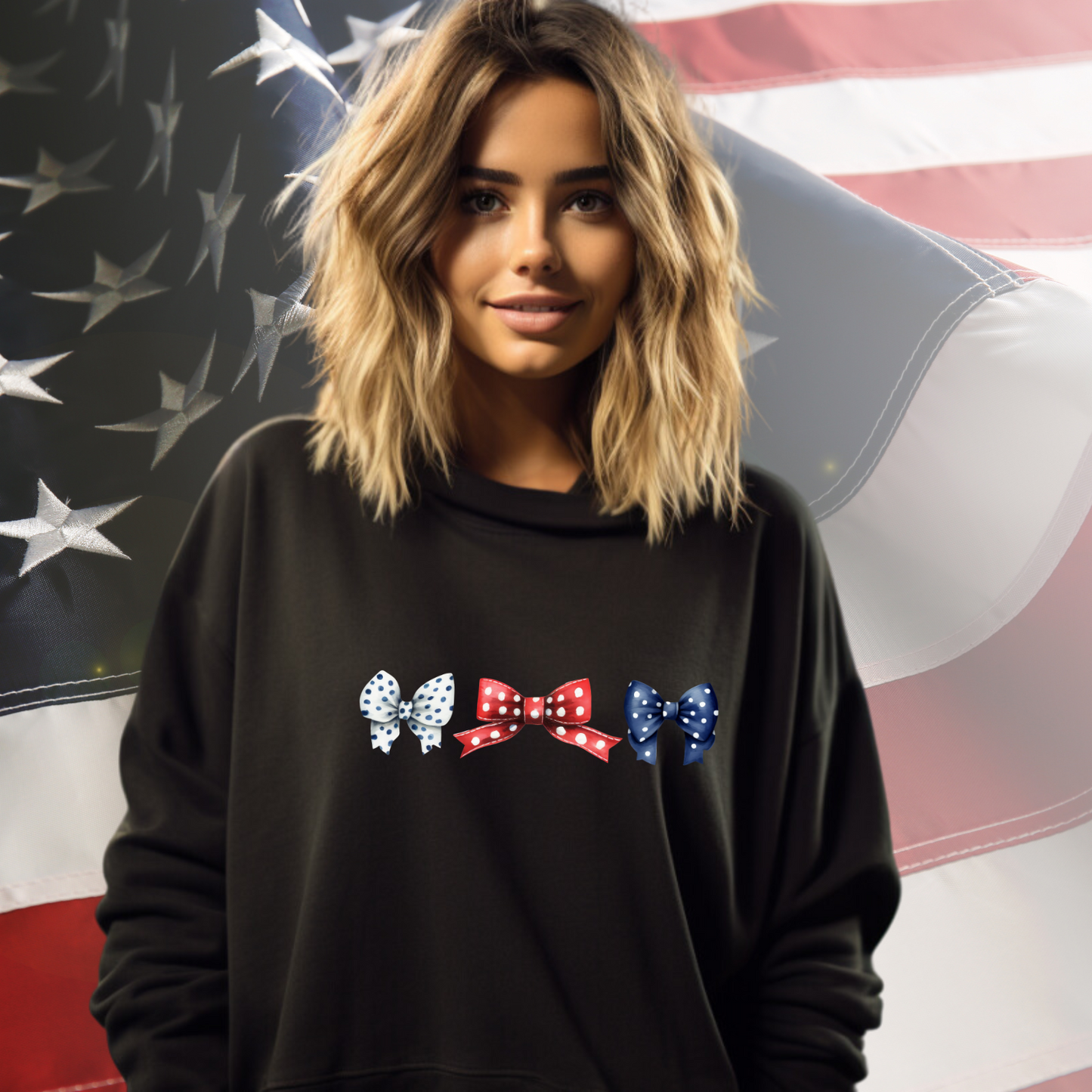 Patriotic Bows Crewneck Sweatshirt