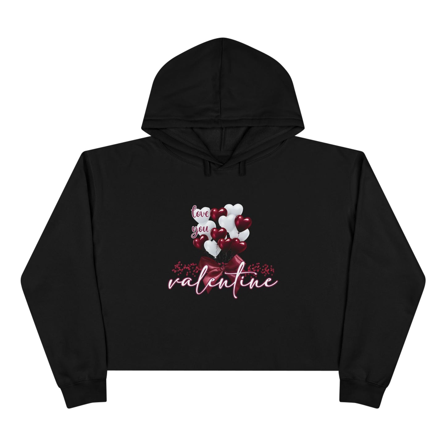 Love You Valentine Crop Hoodie