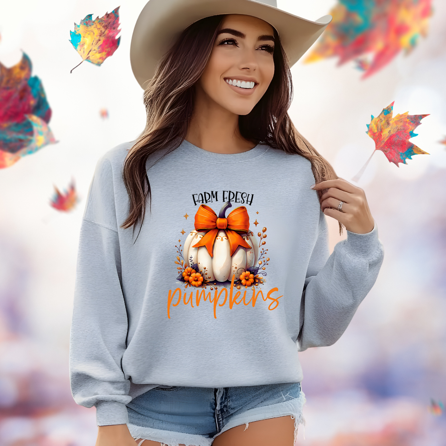 Farm Fresh Pumpkins Crewneck Sweatshirt
