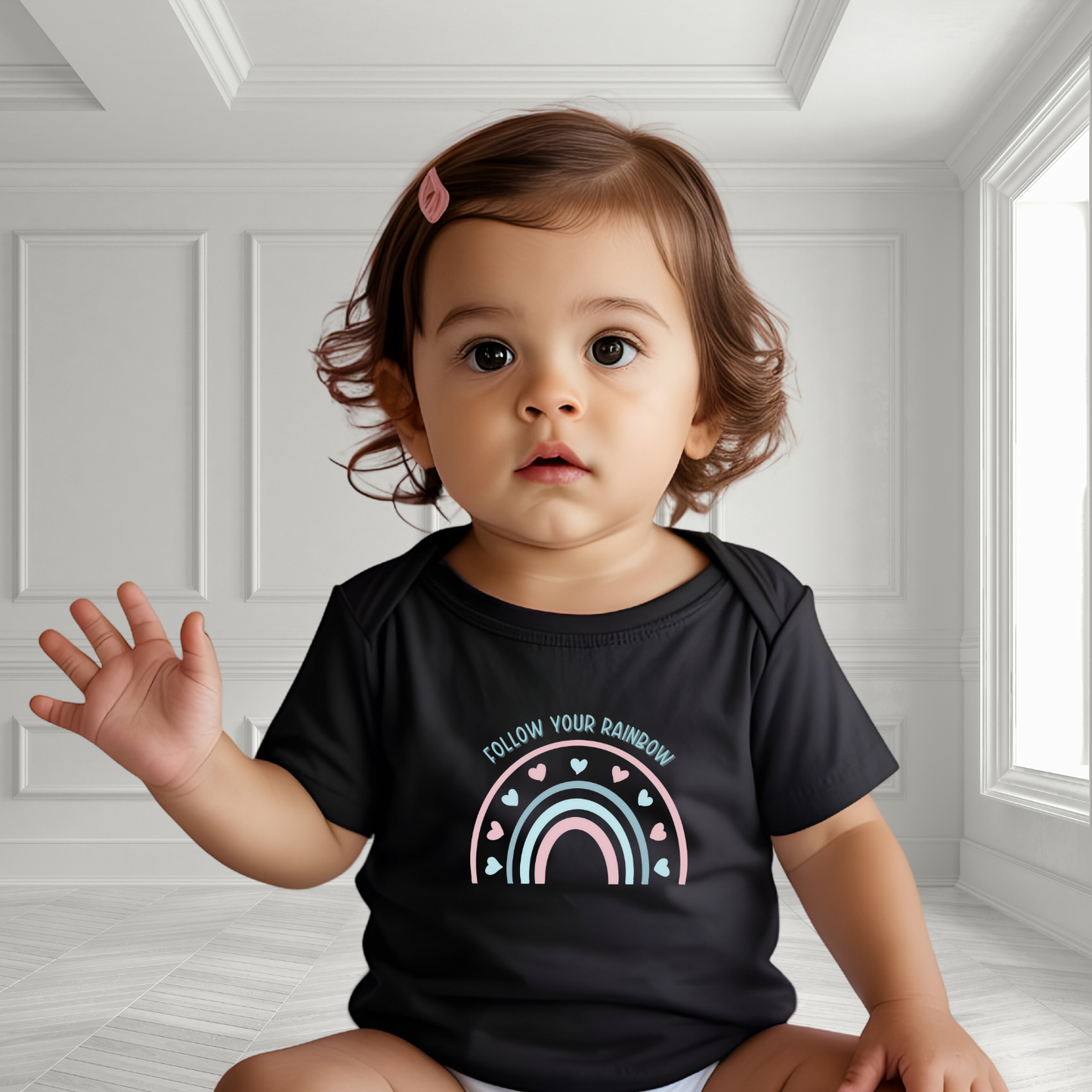 Follow Your Rainbow Infant Short Sleeve Onesie