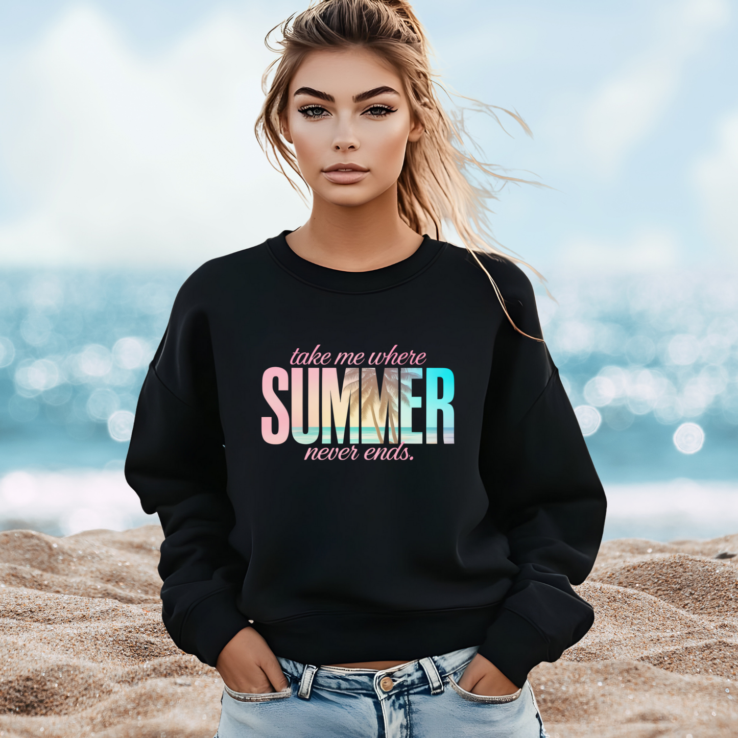 Where Summer Never Ends Crewneck Sweatshirt