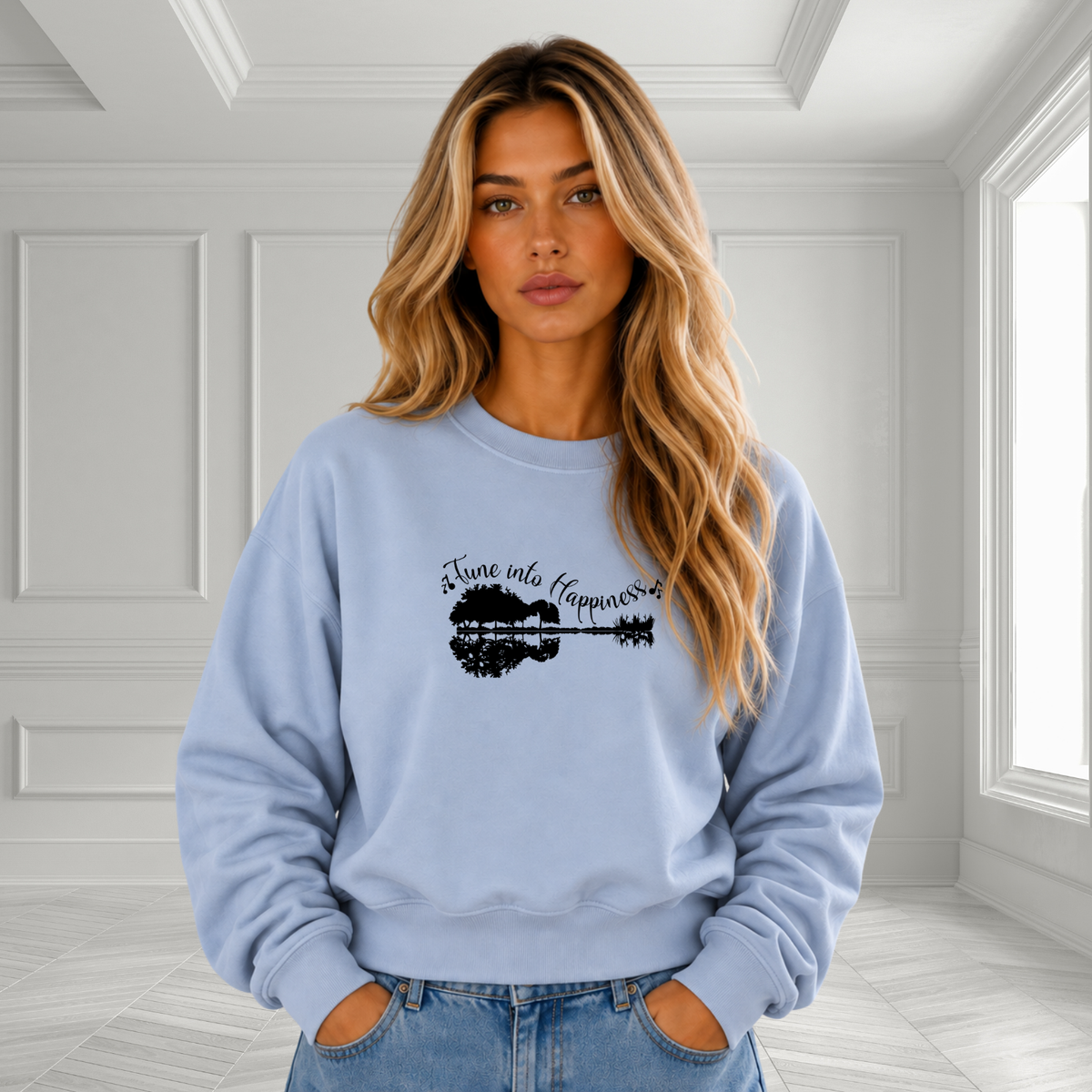 Tune Into Happiness Crewneck Sweatshirt