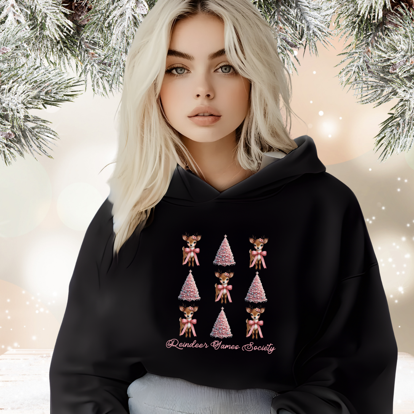 Reindeer Games Society Crop Hoodie