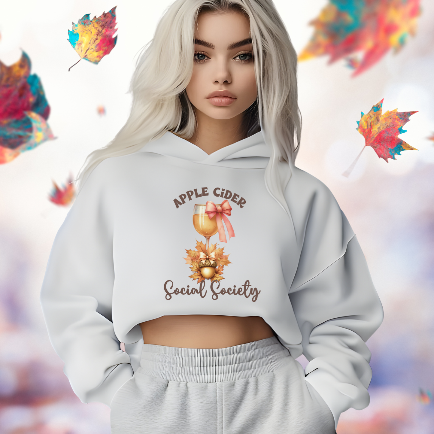 Apple Cider Social Society Crop Hoodie