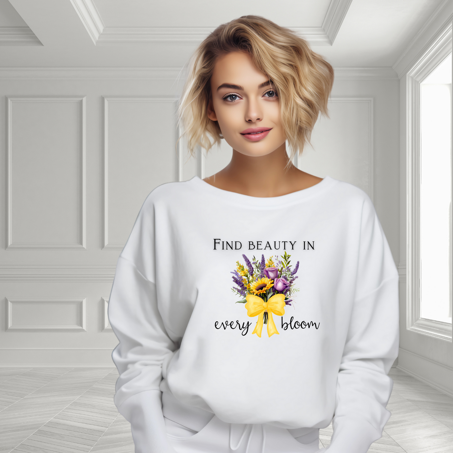 Find Beauty In Every Bloom Crewneck Sweatshirt
