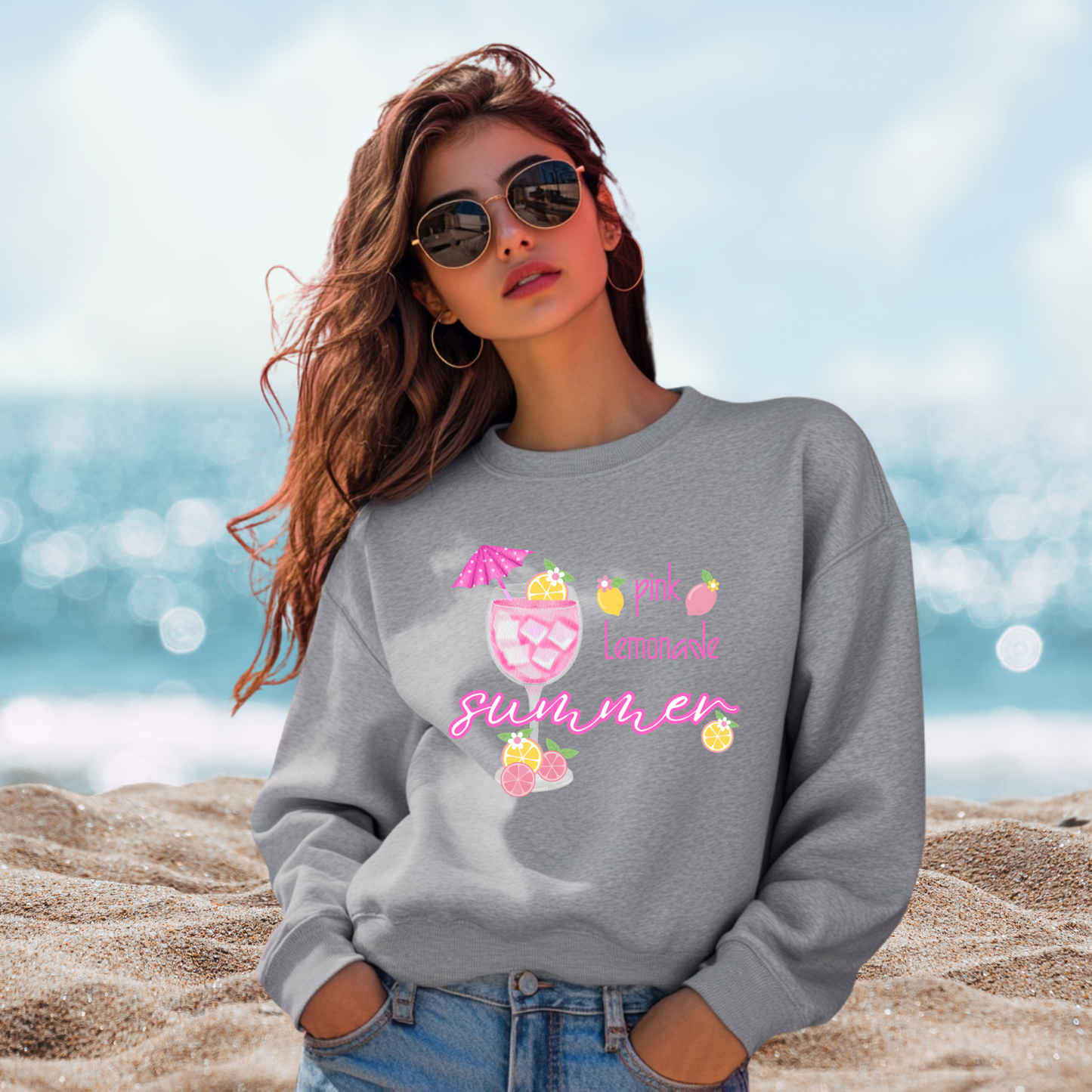 Pink Lemonade Summer Crewneck Sweatshirt