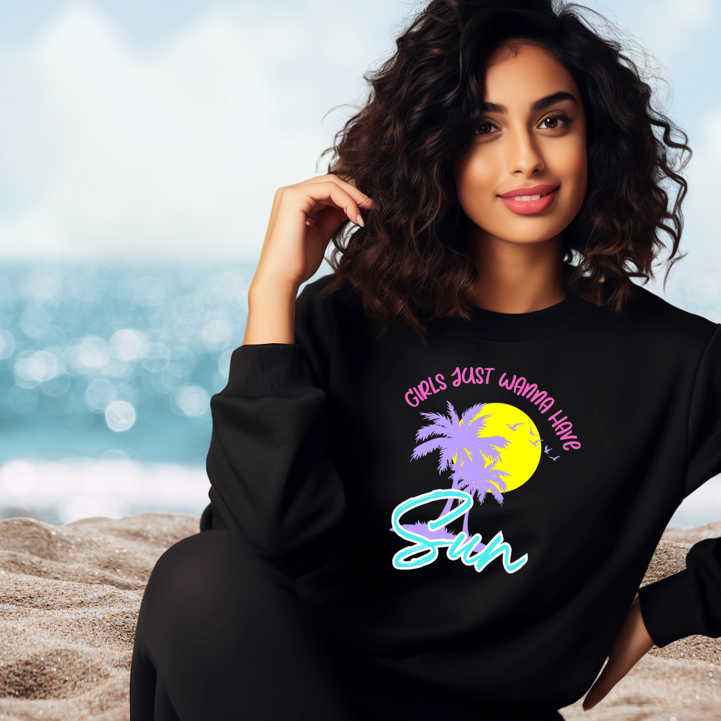 Girls Just Wanna Have Sun Crewneck Sweatshirt