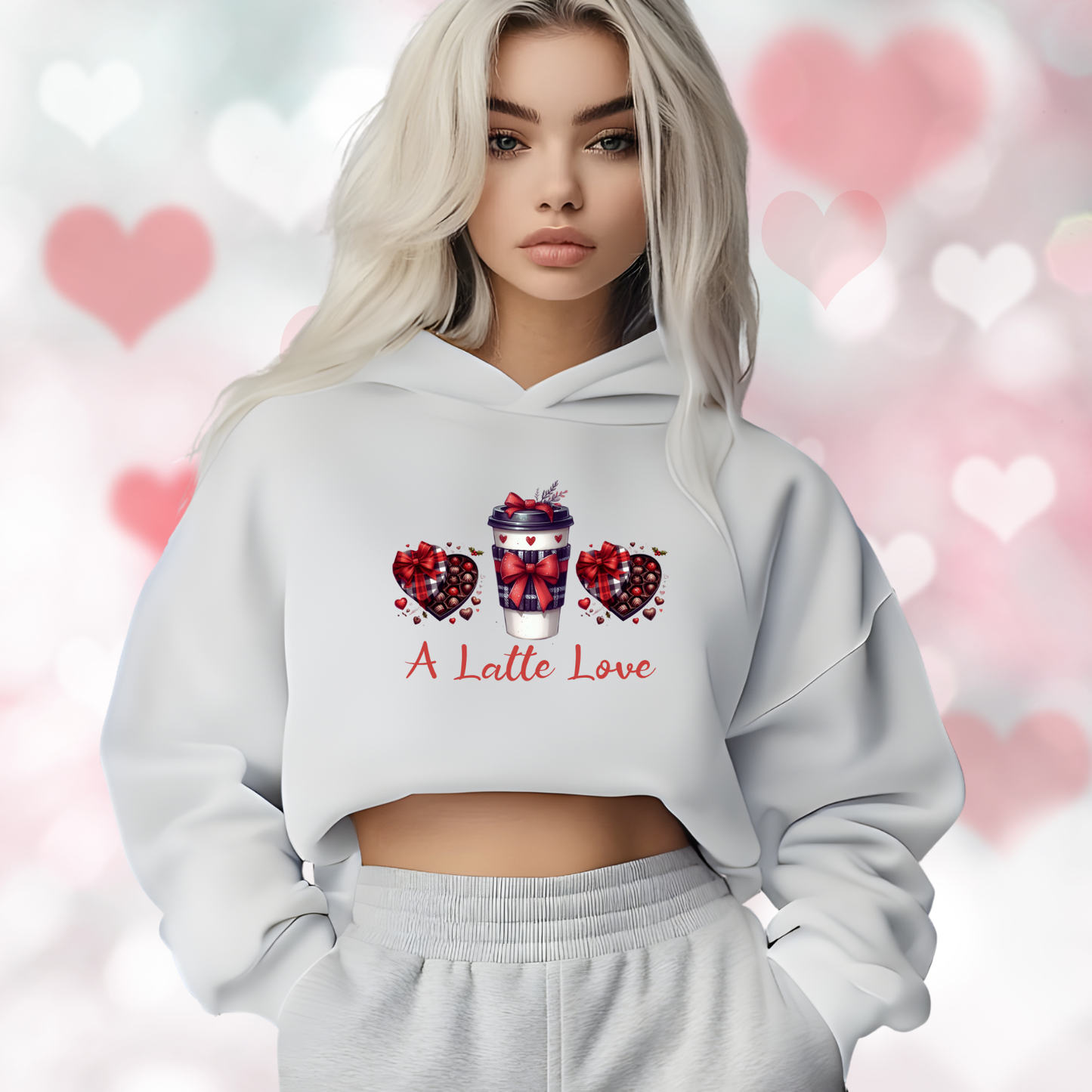 A Latte Love Crop Hoodie