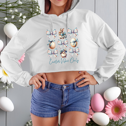 Easter Vibes Only Crop Hoodie