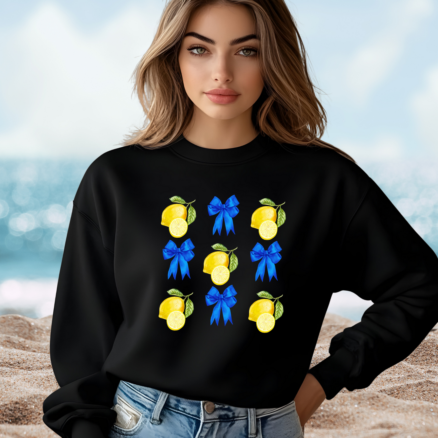 Lemons And Bows Crewneck Sweatshirt