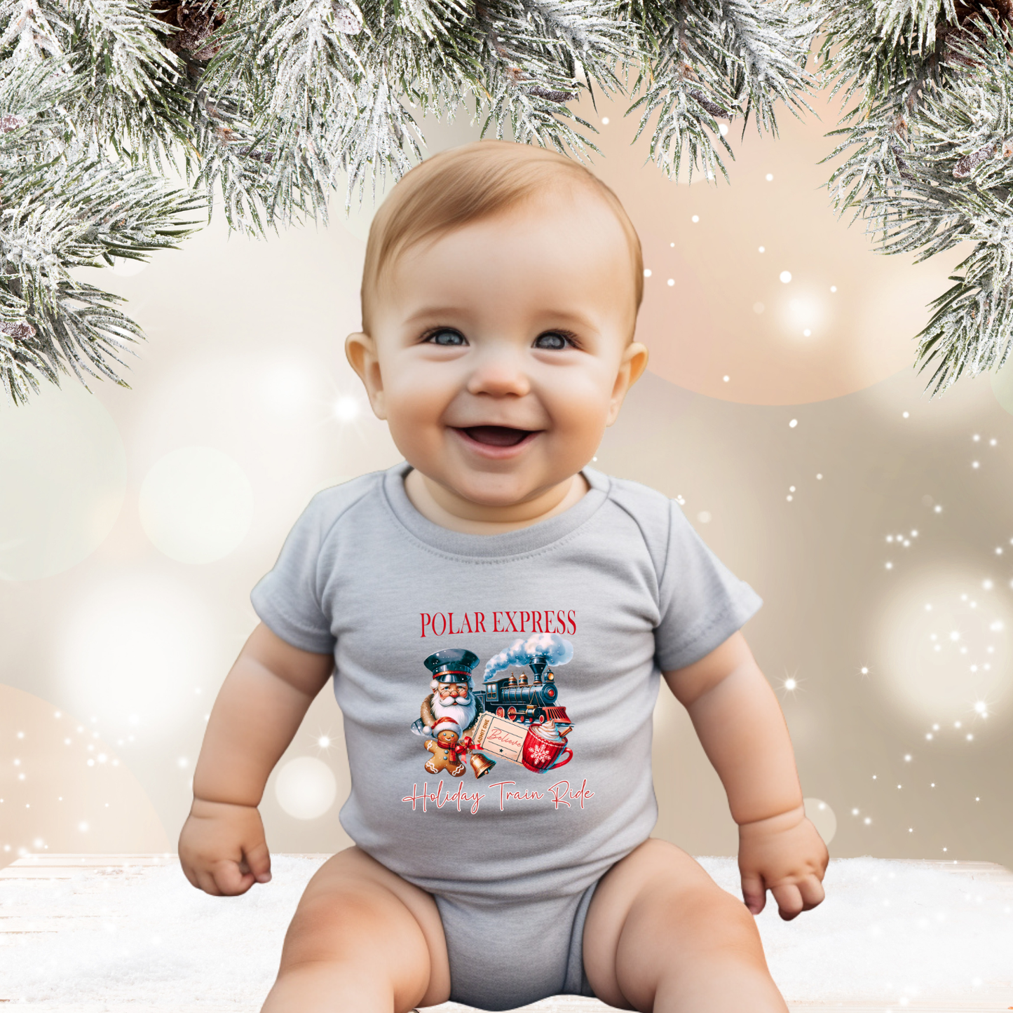 Polar Express Infant Short Sleeve Onesie