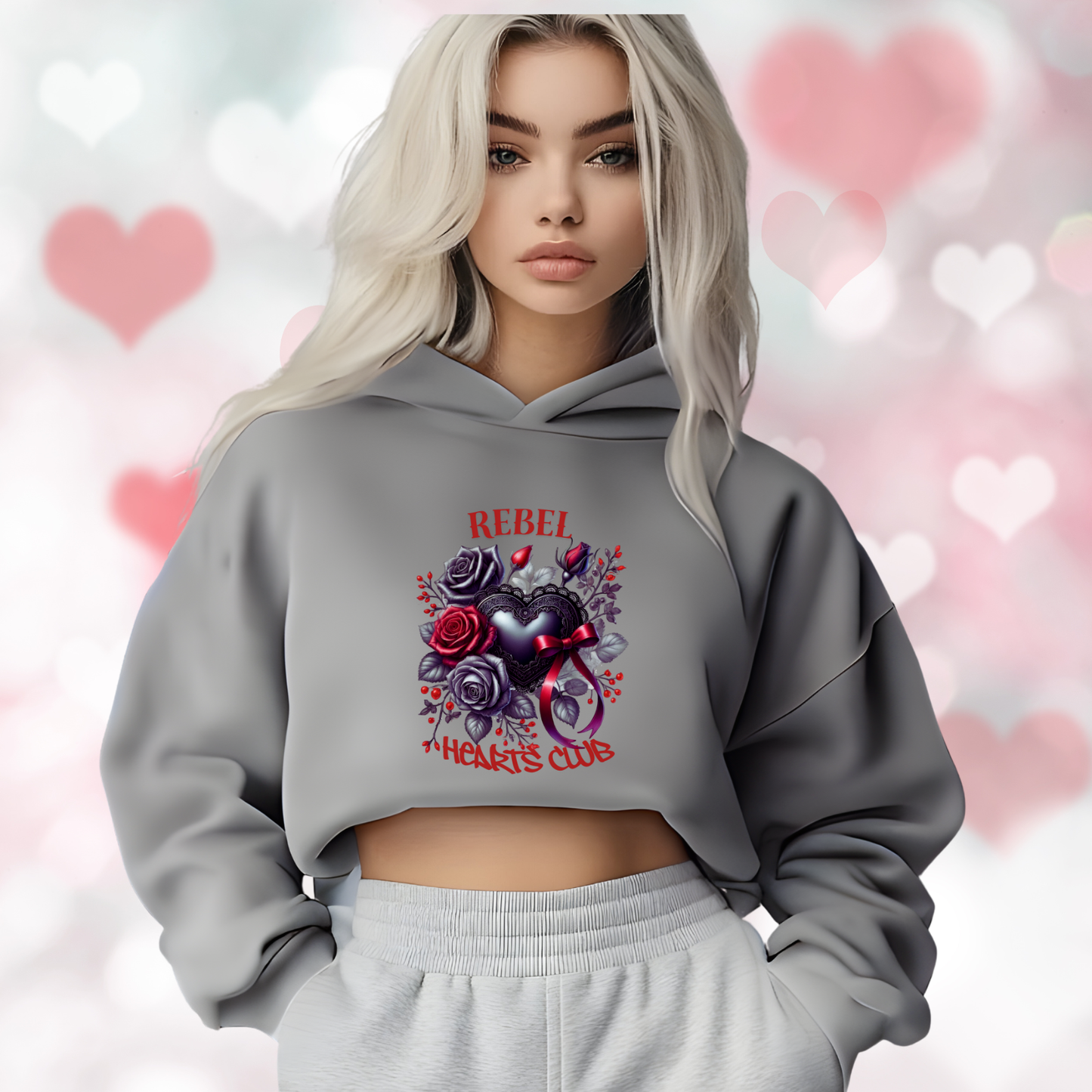 Rebel Hearts Club Crop Hoodie