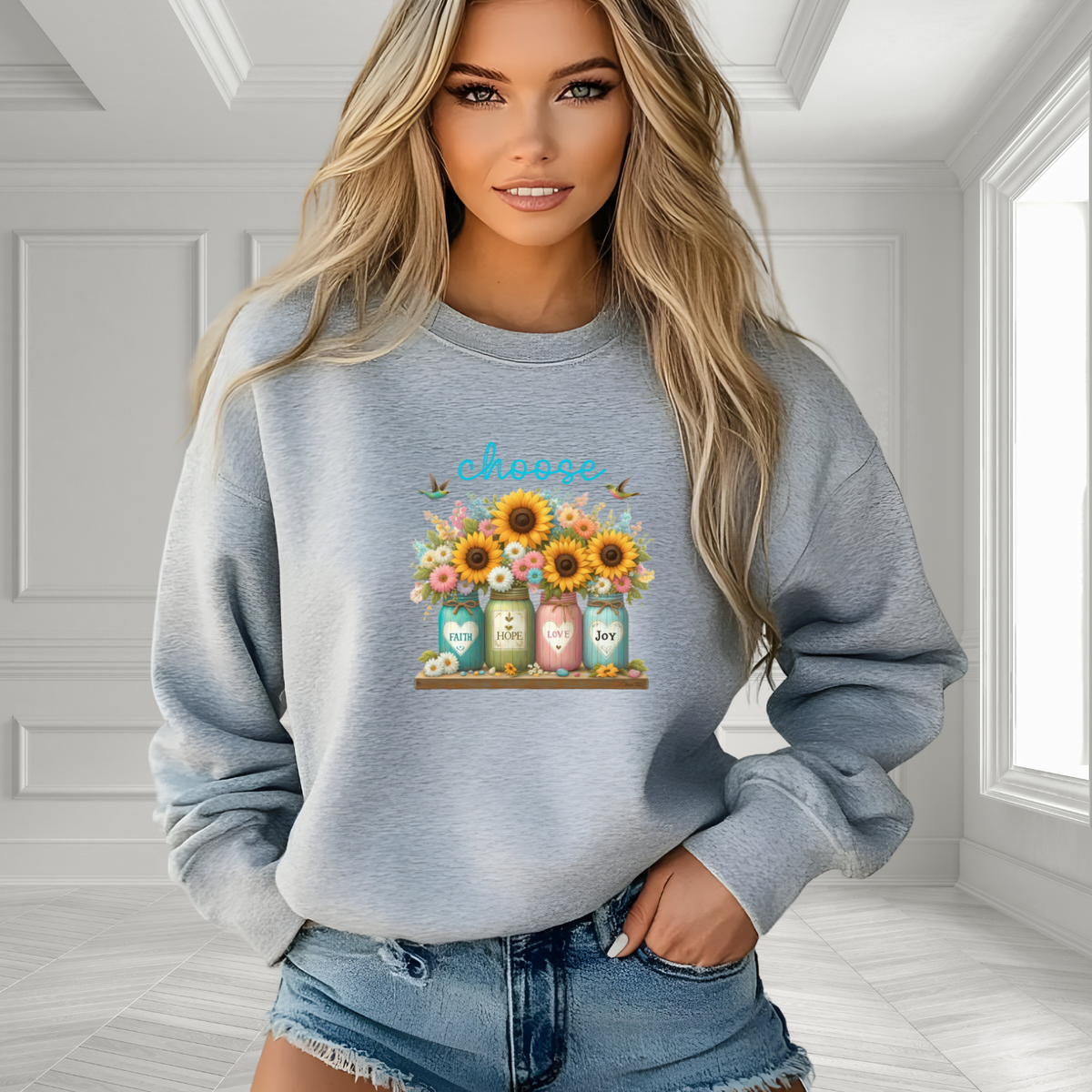 Choose Faith, Hope, Love, Joy Crewneck Sweatshirt