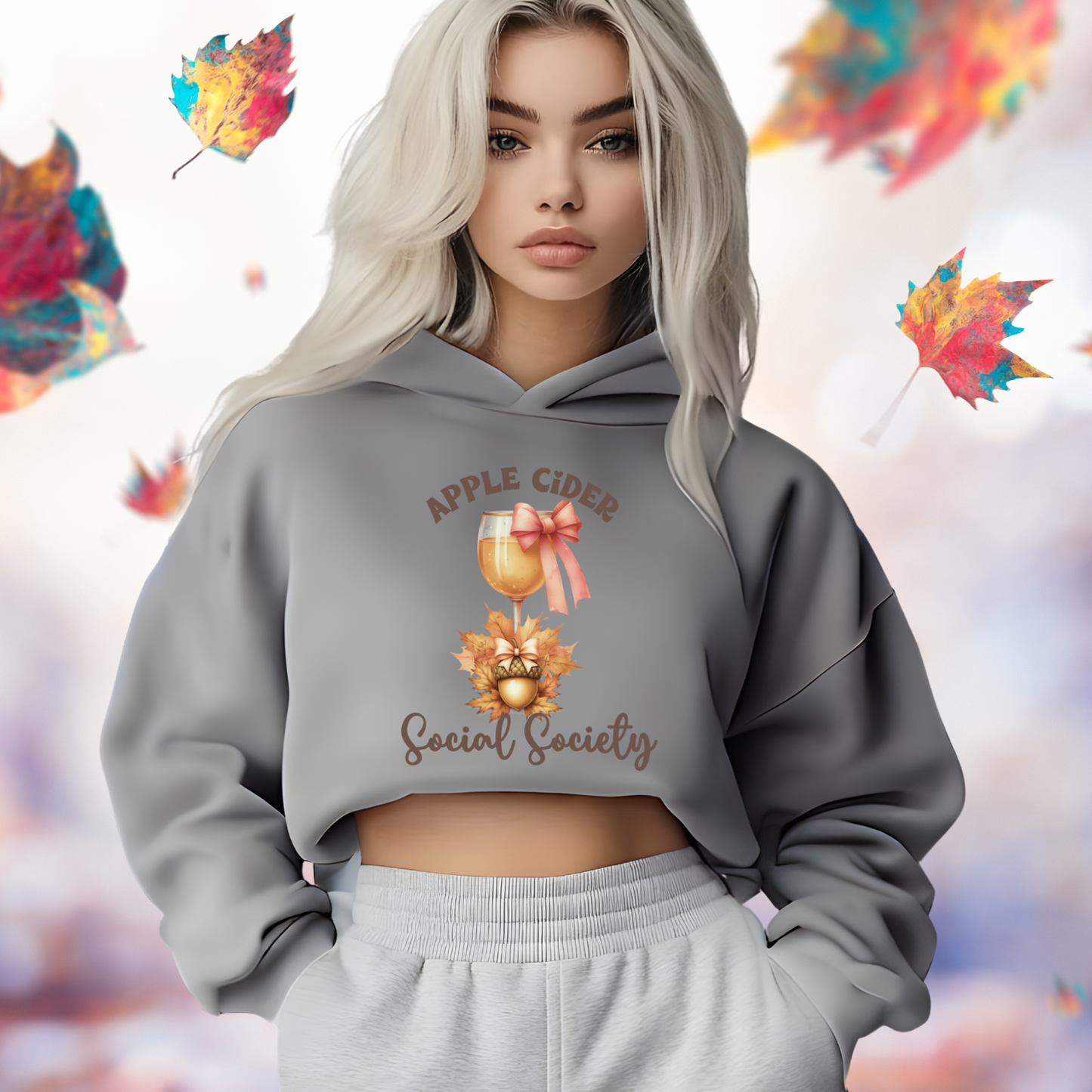 Apple Cider Social Society Crop Hoodie