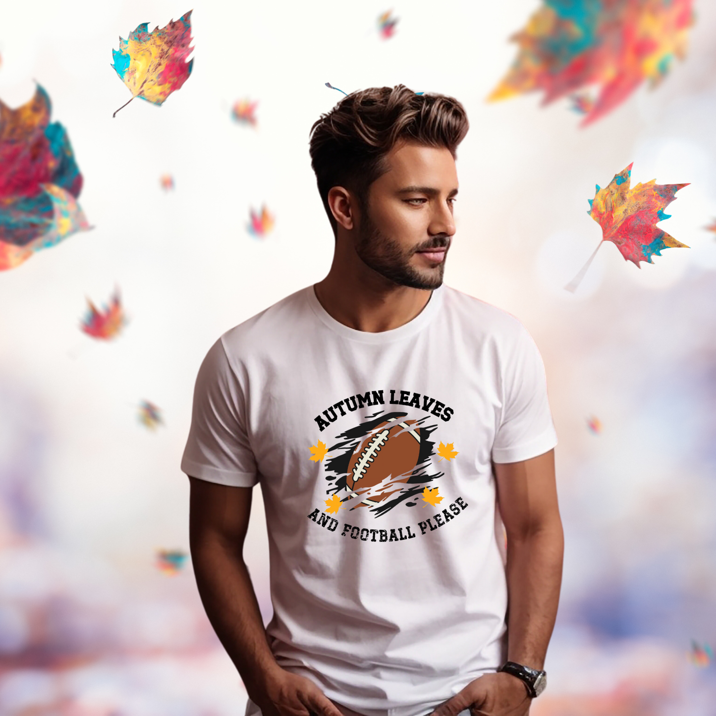 Autumn Leaves And Football Please T-Shirt