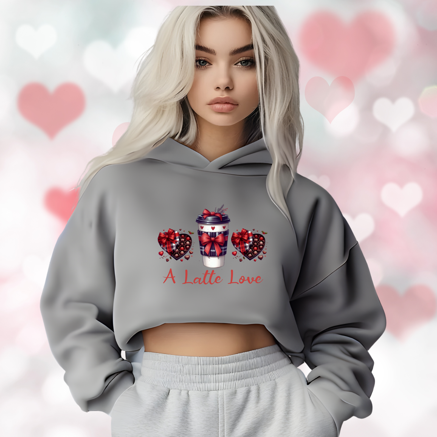 A Latte Love Crop Hoodie