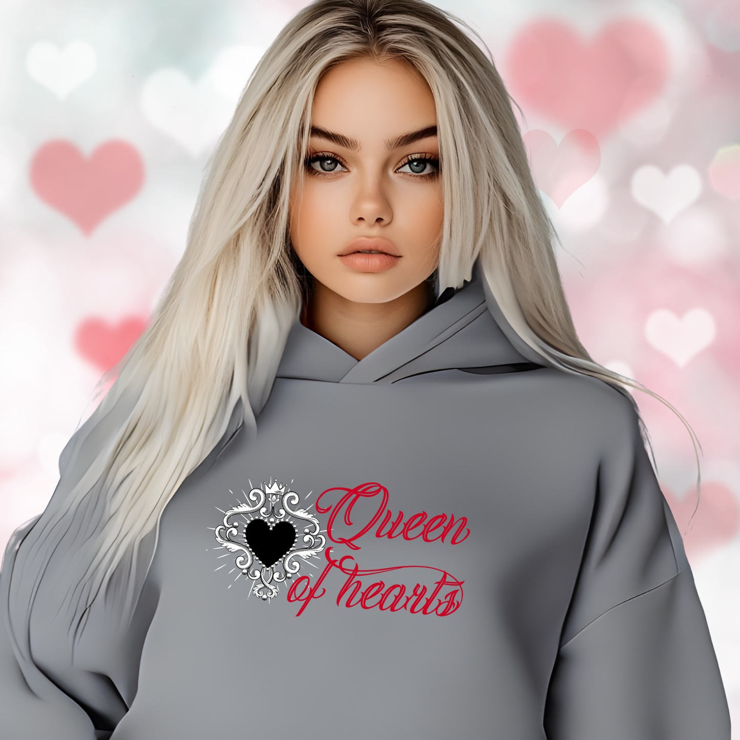 Queen Of Hearts Crop Hoodie
