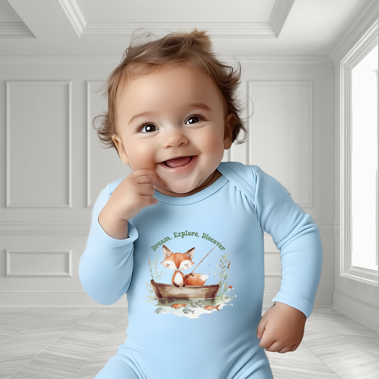 Dream, Explore, Discover Infant Long Sleeve Onesie