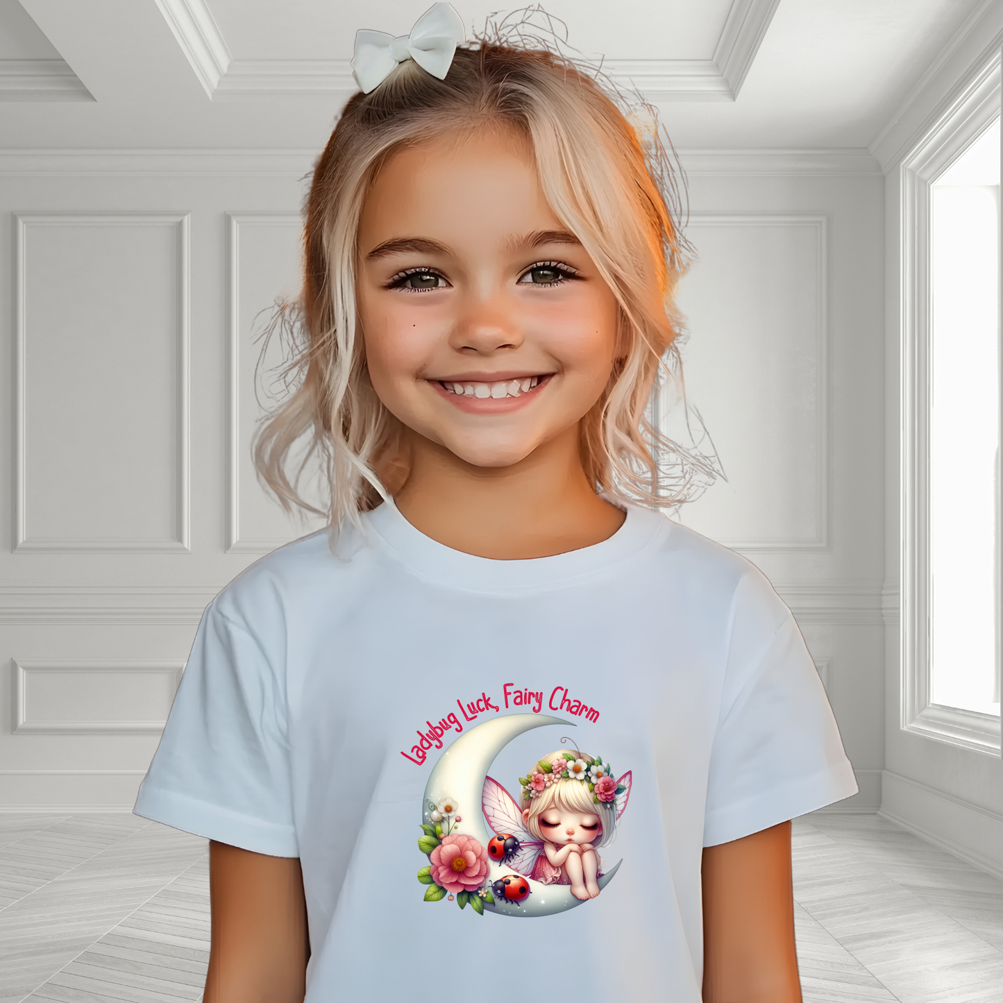 Ladybug Luck, Fairy Charm Kid's T-Shirt