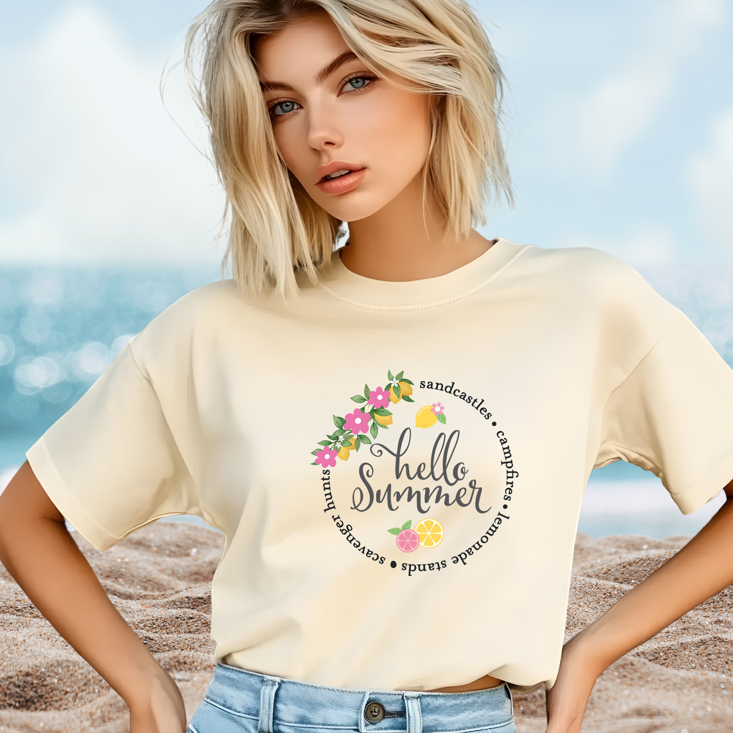 Hello Summer Sandcastles T-Shirt
