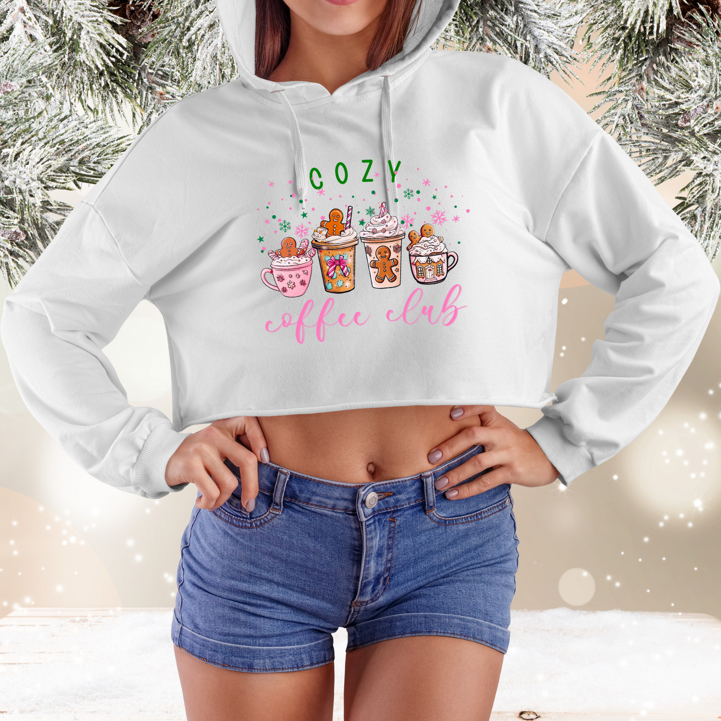 Cozy Coffee Club Crop Hoodie