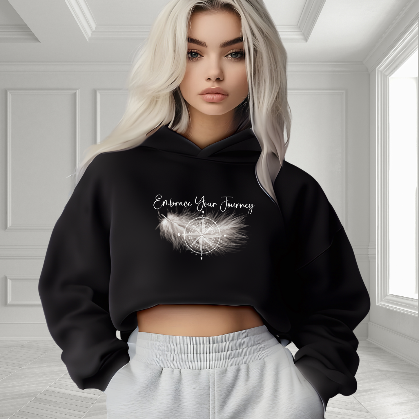 Embrace Your Journey Crop Hoodie