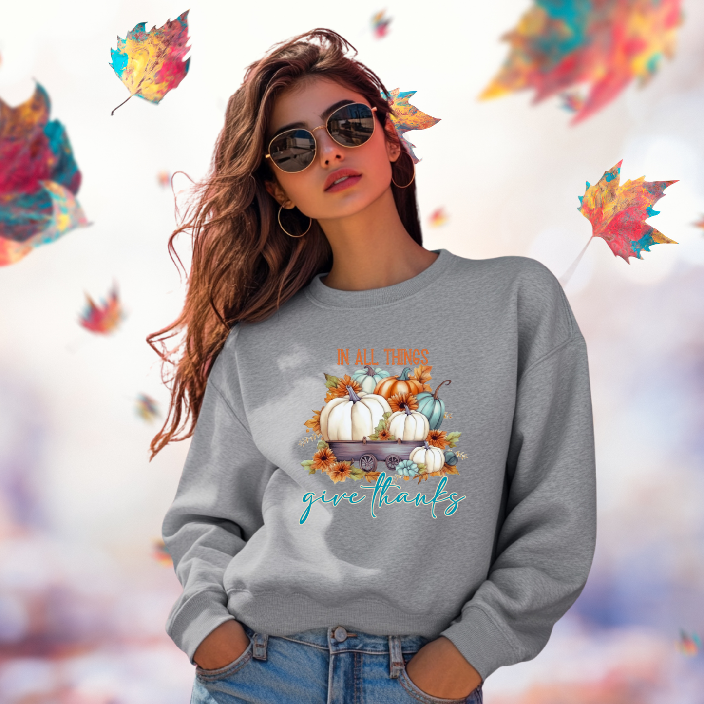 In All Things Give Thanks Crewneck Sweatshirt