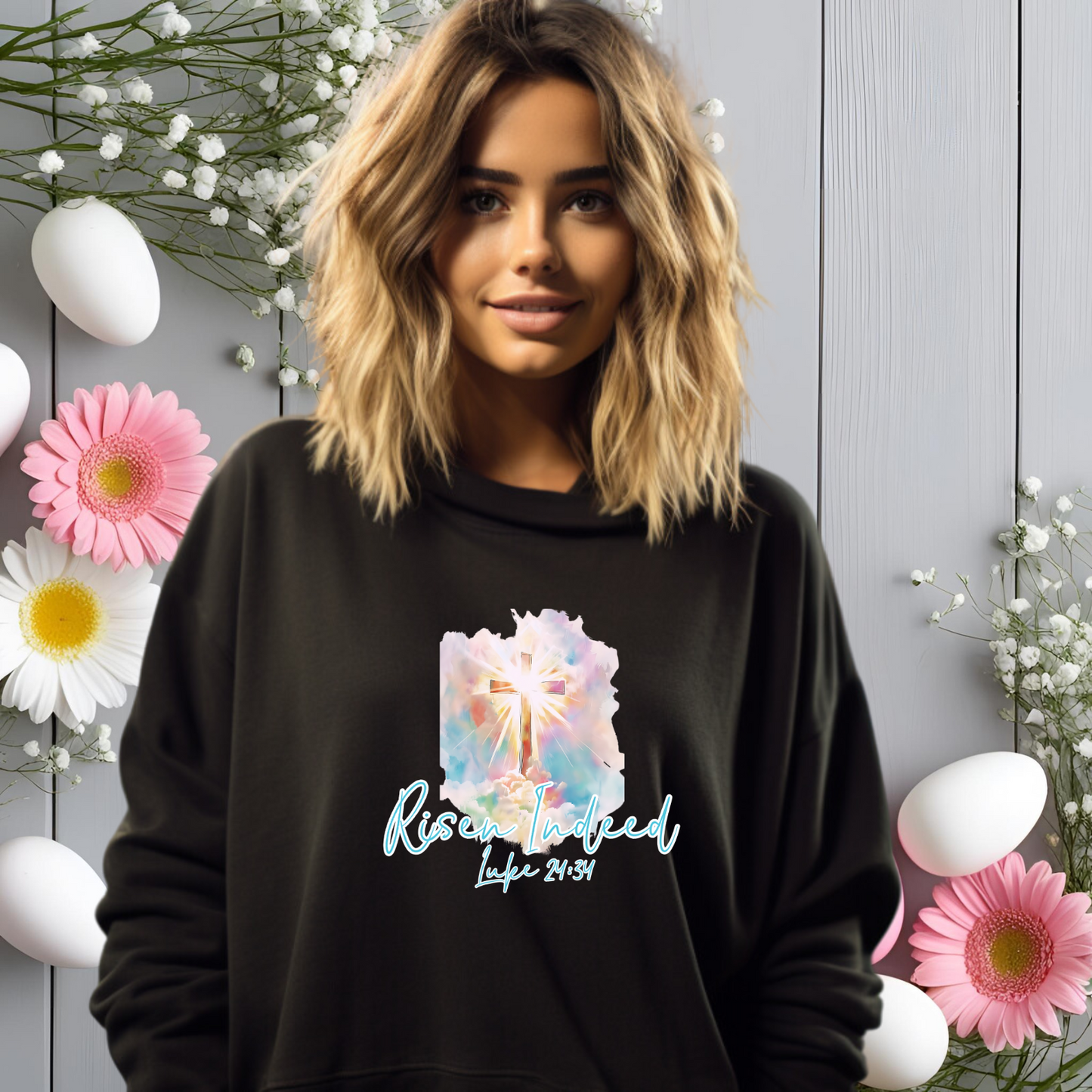 Risen Indeed Luke 24:34 Crewneck Sweatshirt