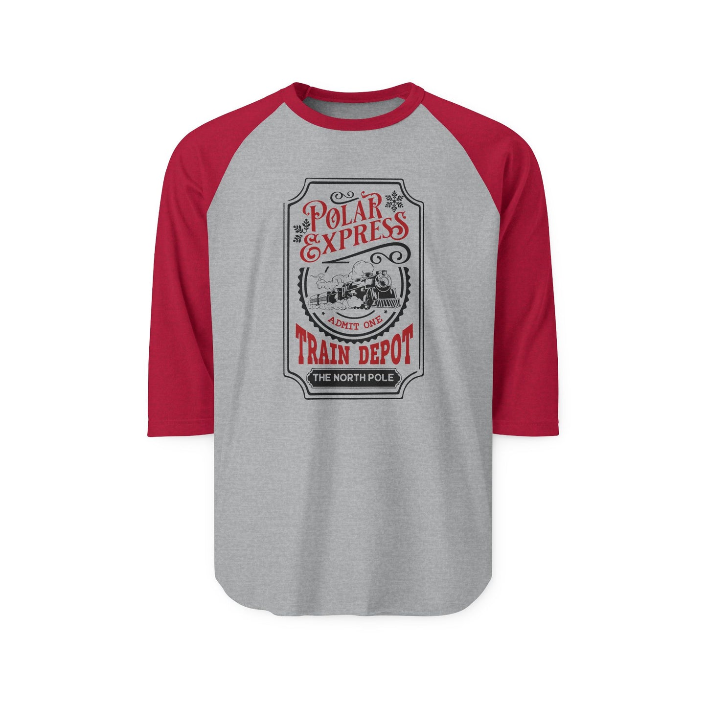 Polar Express Train Depot Baseball Tee