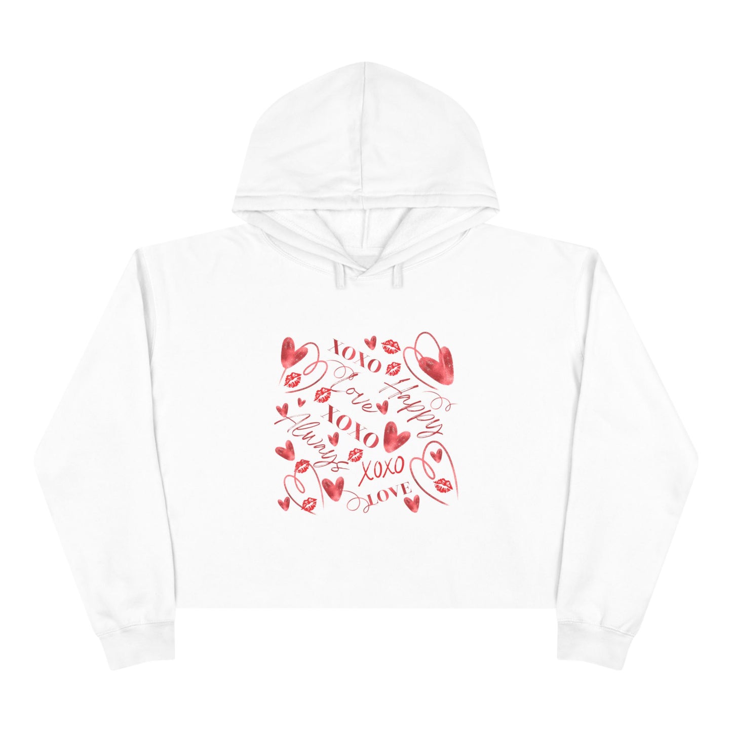 Valentine Word Art Crop Hoodie