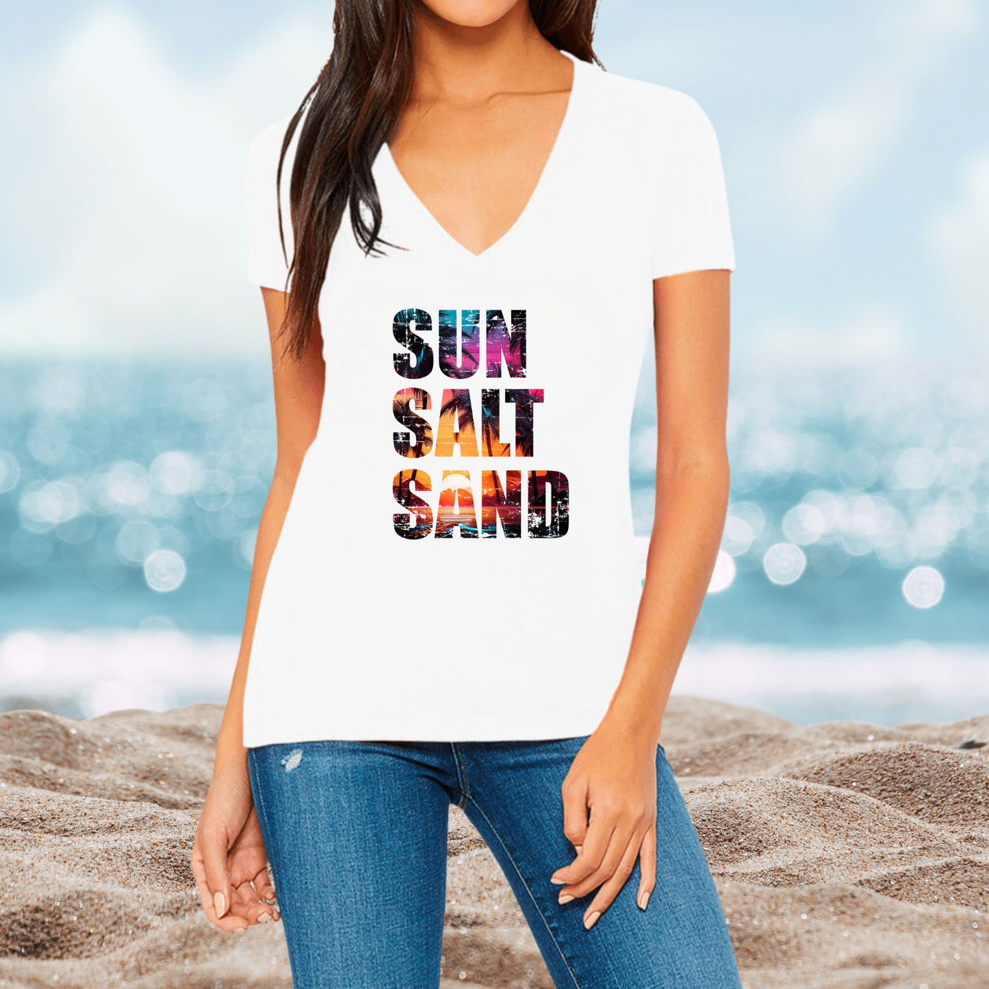 Sun Salt Sand V-Neck T-Shirt