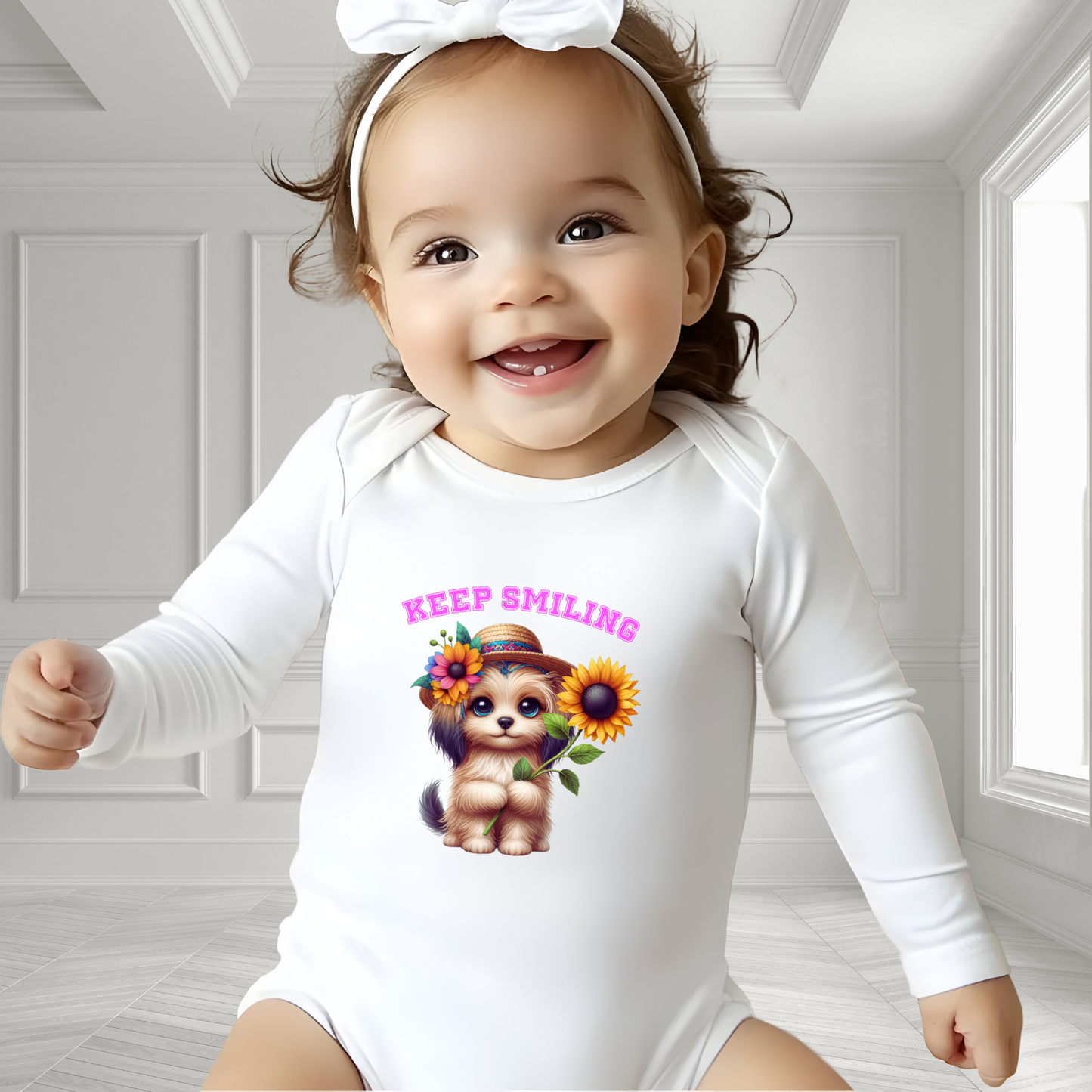 Keep Smiling Infant Long Sleeve Onesie