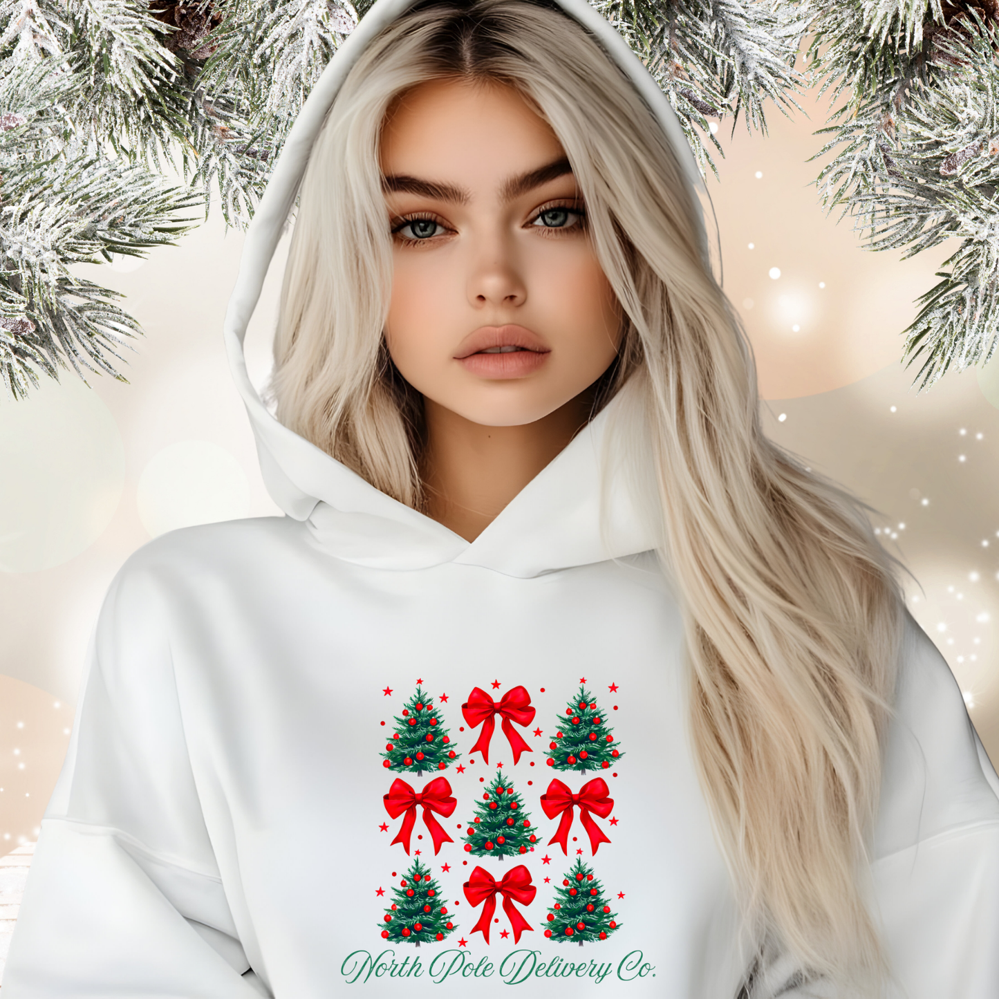North Pole Delivery Co. Crop Hoodie