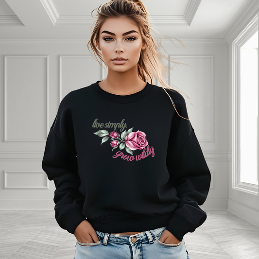 Live Simply, Grow Wildly Crewneck Sweatshirt